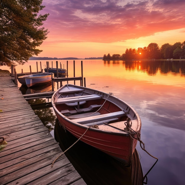 Boat in a sunset