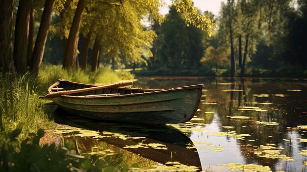 a boat that is sitting in the water