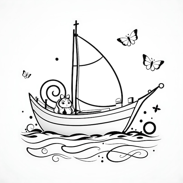 Boat vector illustration logo vector art
