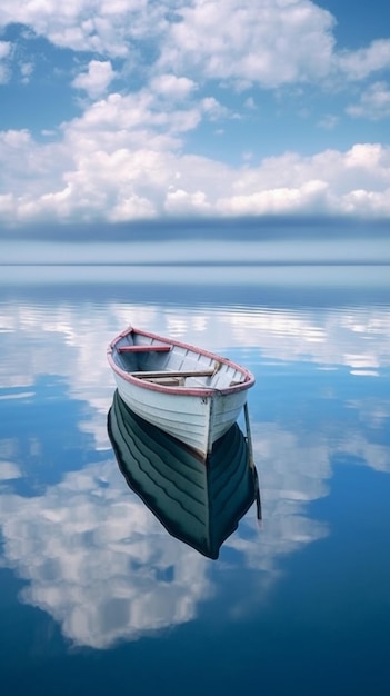 Foto barca su acqua di mare molto limpida