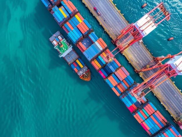 Photo a boat with many containers on the side of it
