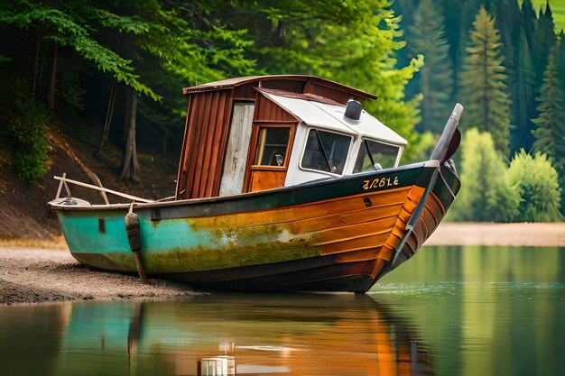 A boat with the number 40 on the side is on the water.