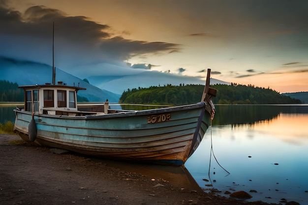 a boat with the number 50 on the side is on the water.