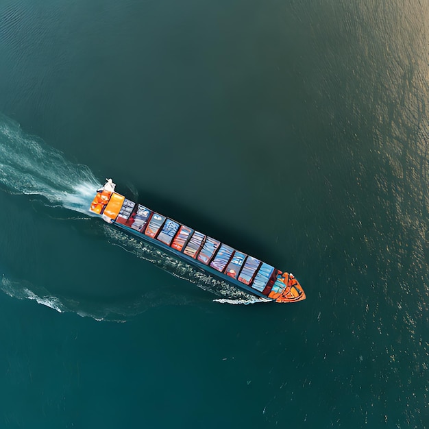 Photo a boat with a red roof is sailing in the water