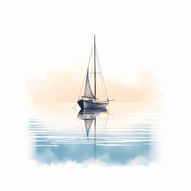 Foto una barca con una vela è in acqua con le parole 