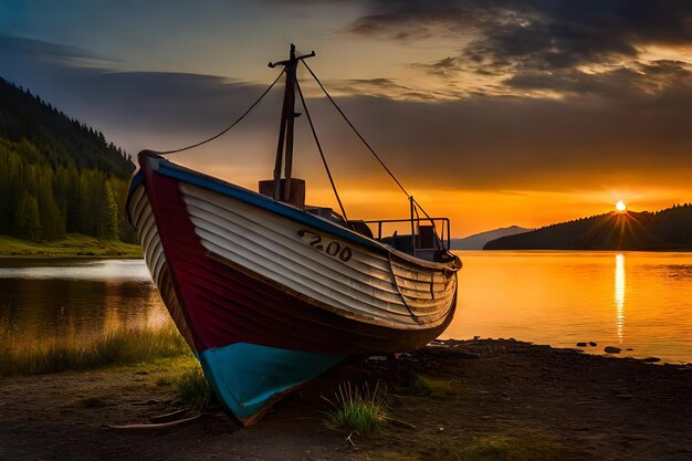 a boat with the word " dad " on it