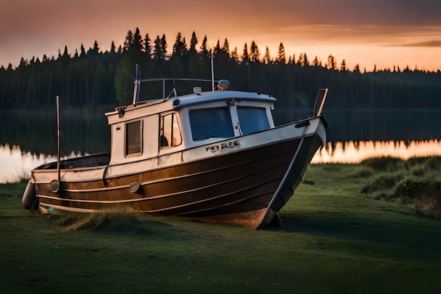 Premium AI Image  a boat with the word t on it