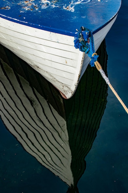 Boats in calm lake