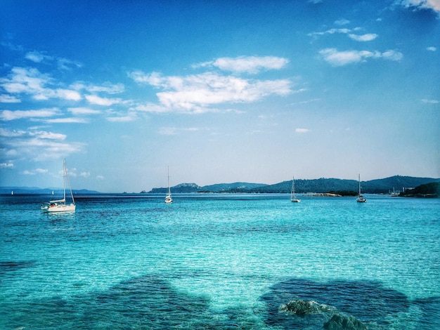 Boats in calm sea