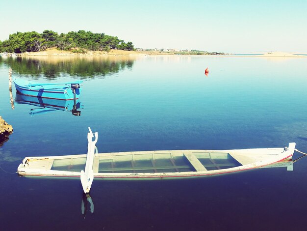 Boats in calm sea