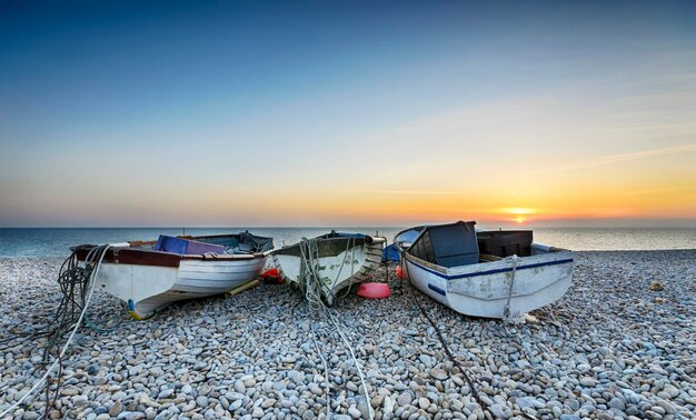 Boats on Chesil Beach