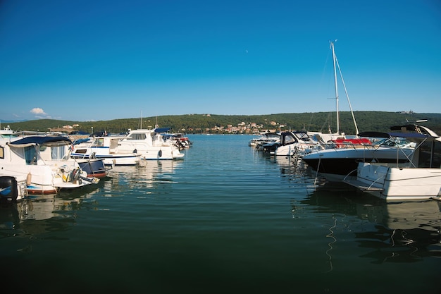 Boats on the dock cizici town krk island croatia