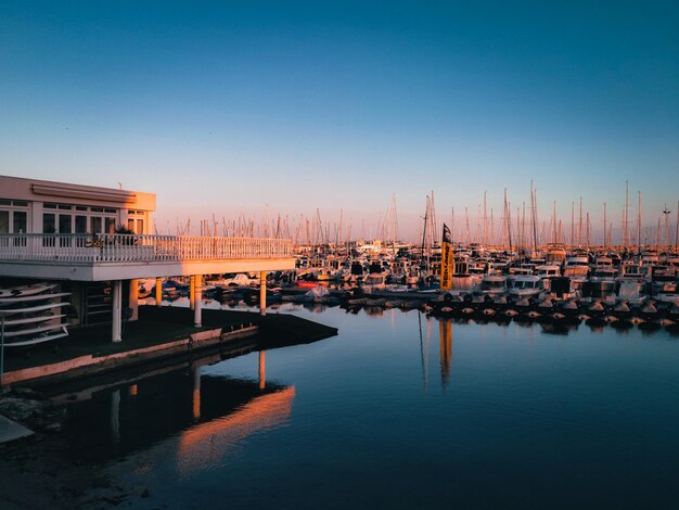 Boats in harbor