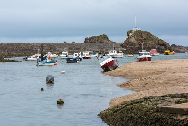 Boats in the harbour at Bude