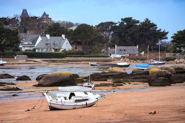 Boats at low tide