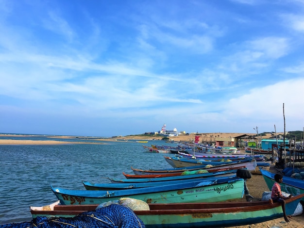 Boats on the Manapad Beach