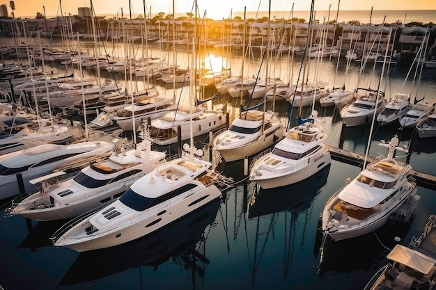 Boats in marina