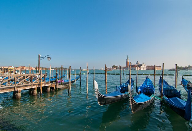 Boats moored in sea