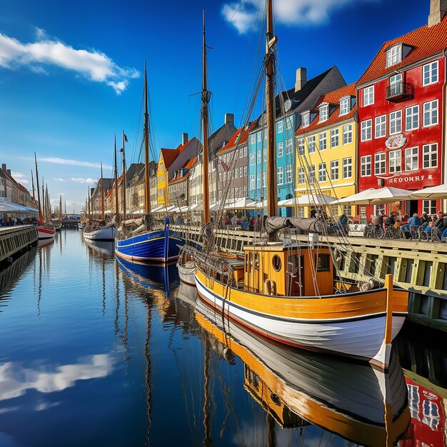 Boats in the water front of buildings