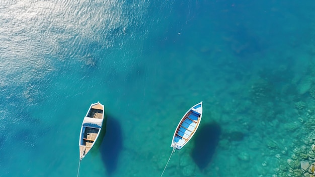 Boats on the water with a blue sky background