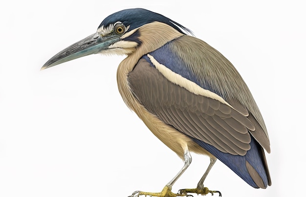 boattailed heron Cochlearius or the Boatbill cochlear implant centered on a white background