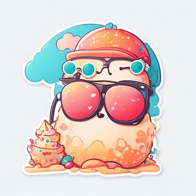 Boba sticker Boba schattig schattig opgewonden schattig gelukkig Boba personage illustratie