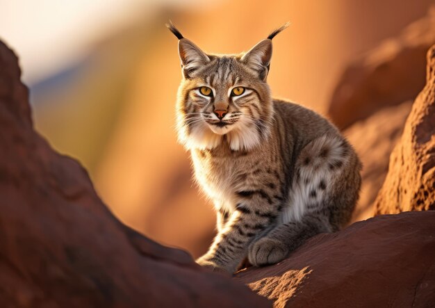 Photo the bobcat also known as the red lynx