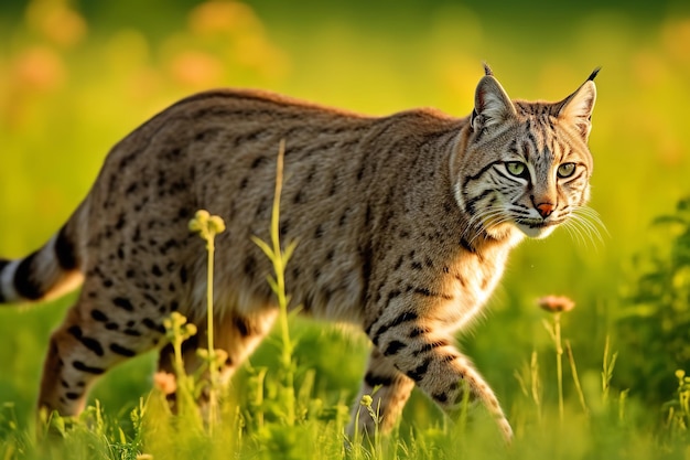 Bobcat Hunting in the Dappled Forest Light