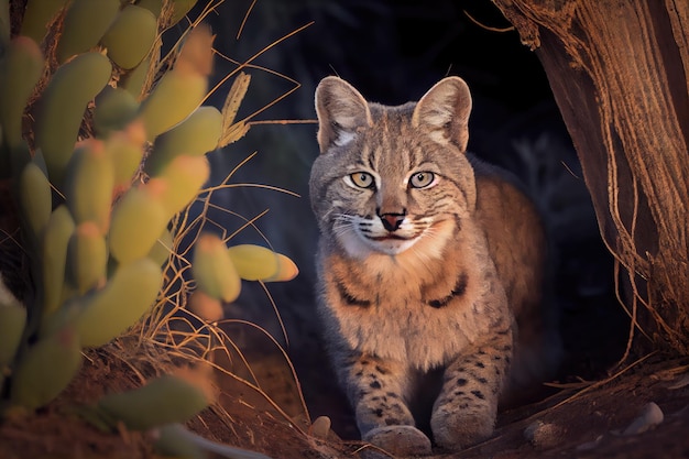 Bobcat in het wild op jacht naar zijn volgende maaltijd