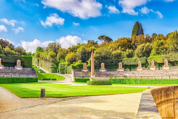 보볼리 정원(Boboli Gardens Giardino di Boboli) 피렌체(Florence) 아르노 강(Arno river Italy)의 르네상스 시대