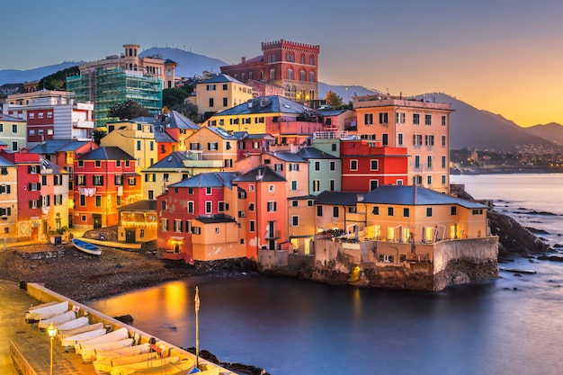 Boccadasse Genua Italië bij Dawn