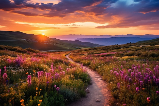 bochtige weg door een prachtig landschap