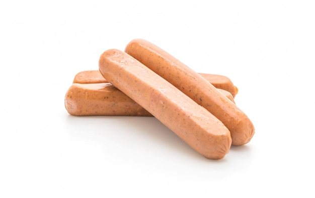 bockwurst sausage on white background