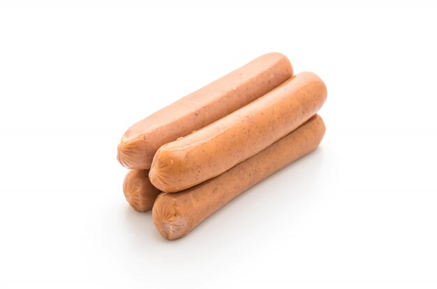 bockwurst sausage on white background