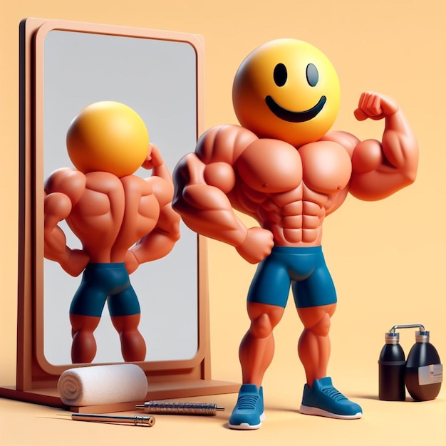 body builder emoji 3d