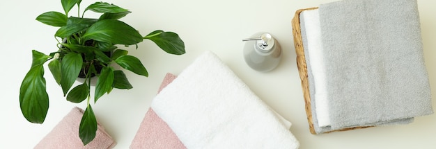 Body care concept with clean towels