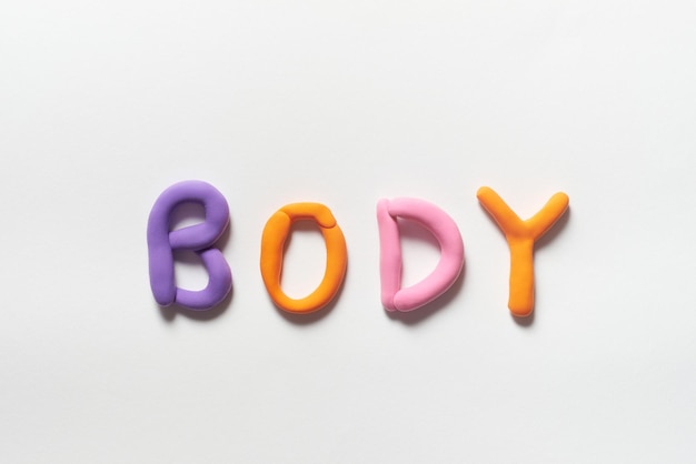 Body formed of colorful plasticine