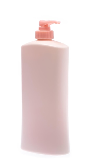 身体乳液瓶孤立在白色背景照片