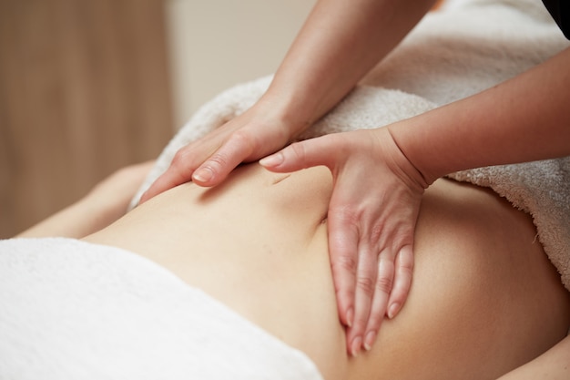 Body massage at spa salon