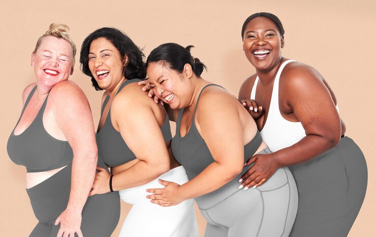 Photo body positivity diverse model sportswear outfit apparel mockup png