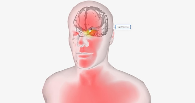 Температура тела регулируется структурой мозга, называемой гипоталамусом.
