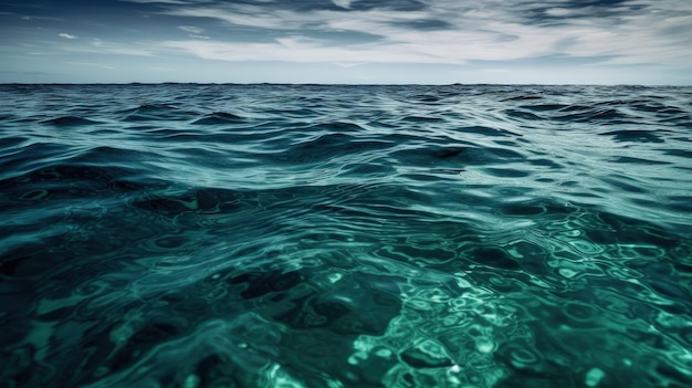 A body of water with a sky in the background