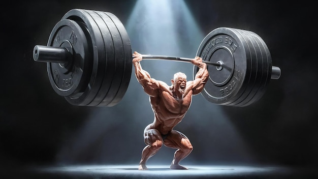 Bodybuilding concept with barbell