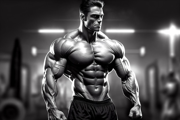 Bodybuilding sportschool training AI gegenereerd