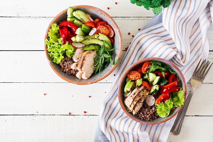 Foto boeddha kom salade