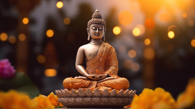 Boeddha purnima achtergrond Illustratie AI GenerativexA