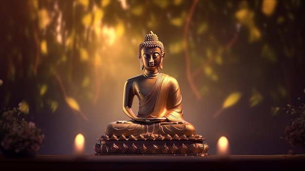 Foto boeddha purnima vakantie achtergrond illustratie ai generatief