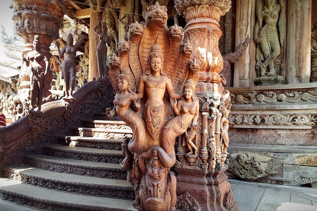 Foto boeddhabeeld in een tempel