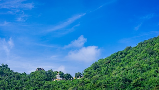 Boeddhabeeld op een berg