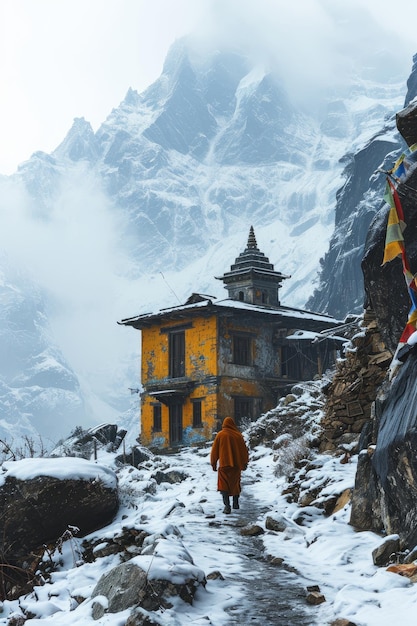 Foto boeddhistisch klooster in tibet